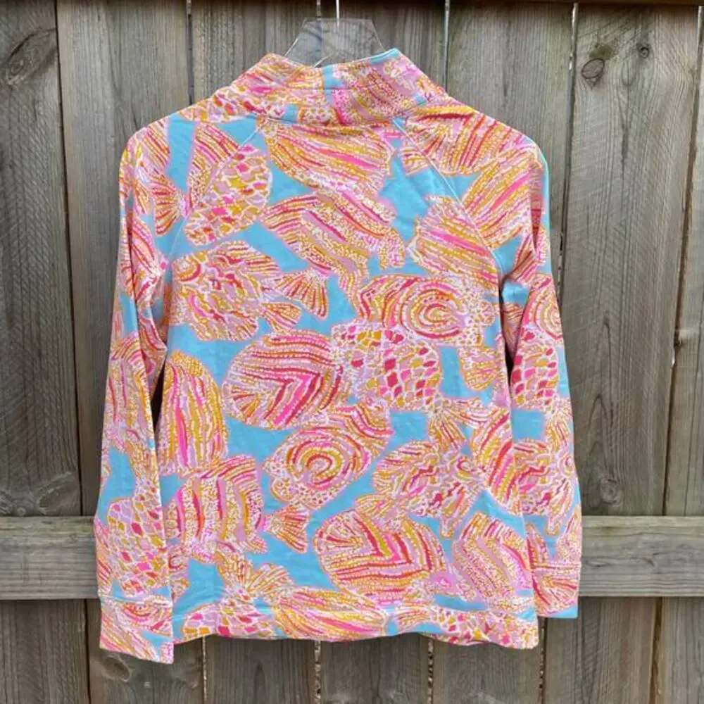 Lilly Pulitzer Popover‎ Top Pullover Tini Bikini 1/2 Zip Skipper Small Beach